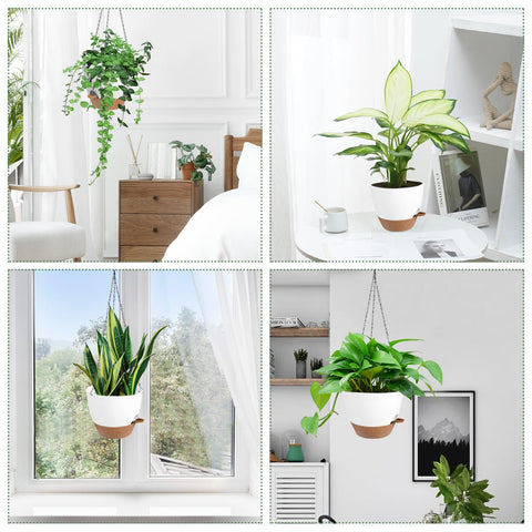 Vanslogreen 6-inch planter blends clean white style with space-saving vertical design.