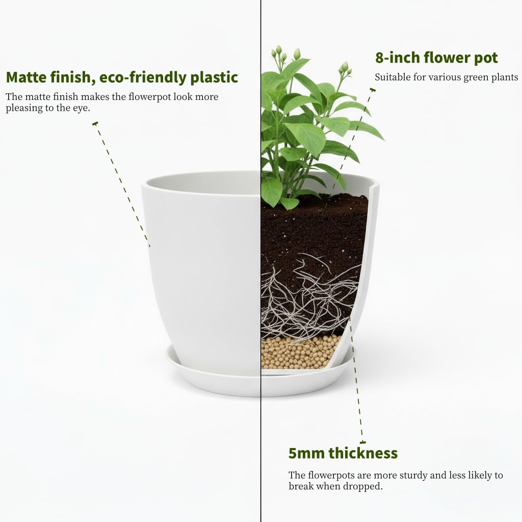 Vanslogreen minimalist matte finish pot complements modern decor
