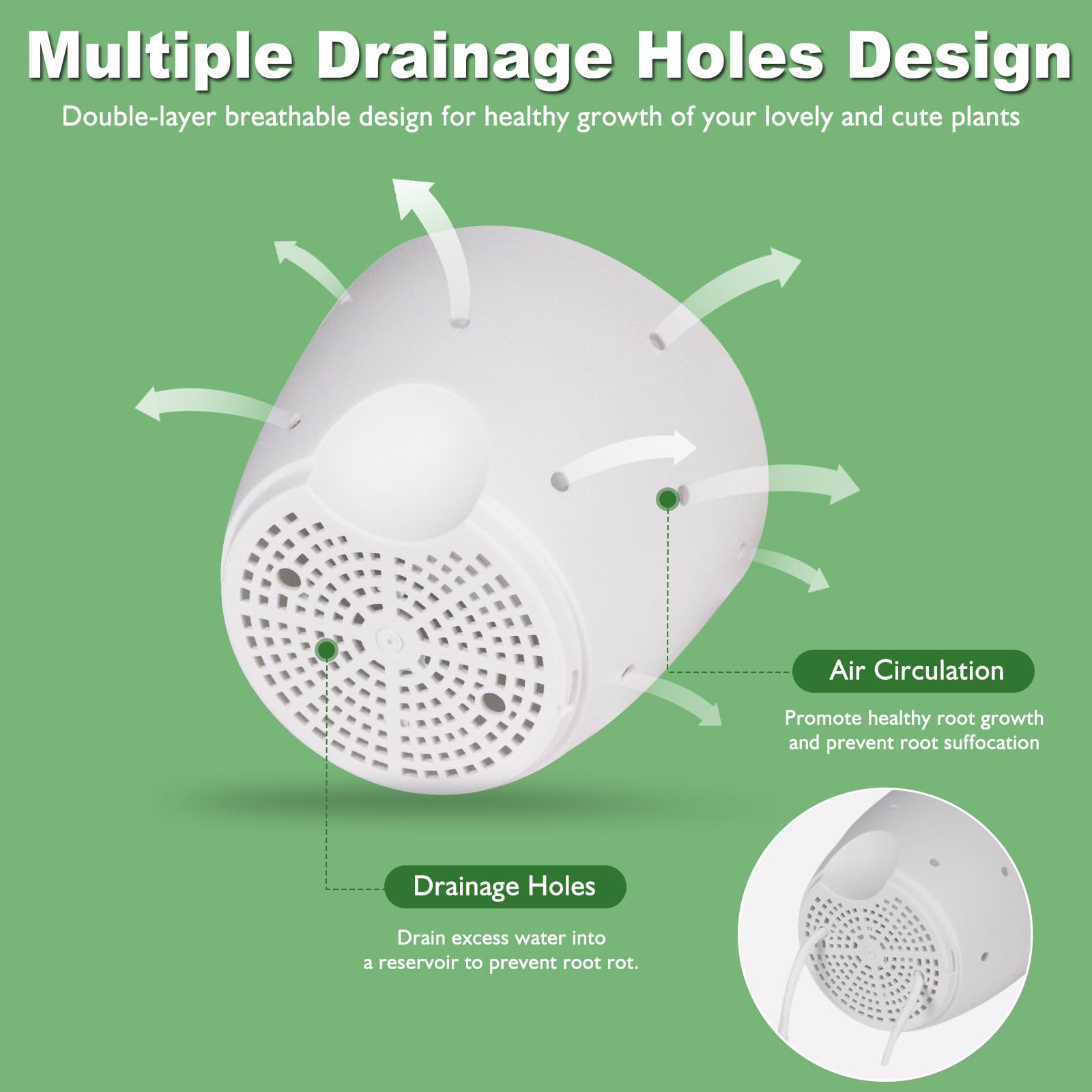 Vanslogreen orchid pot outer perforated design promotes airflow and drainage for root health