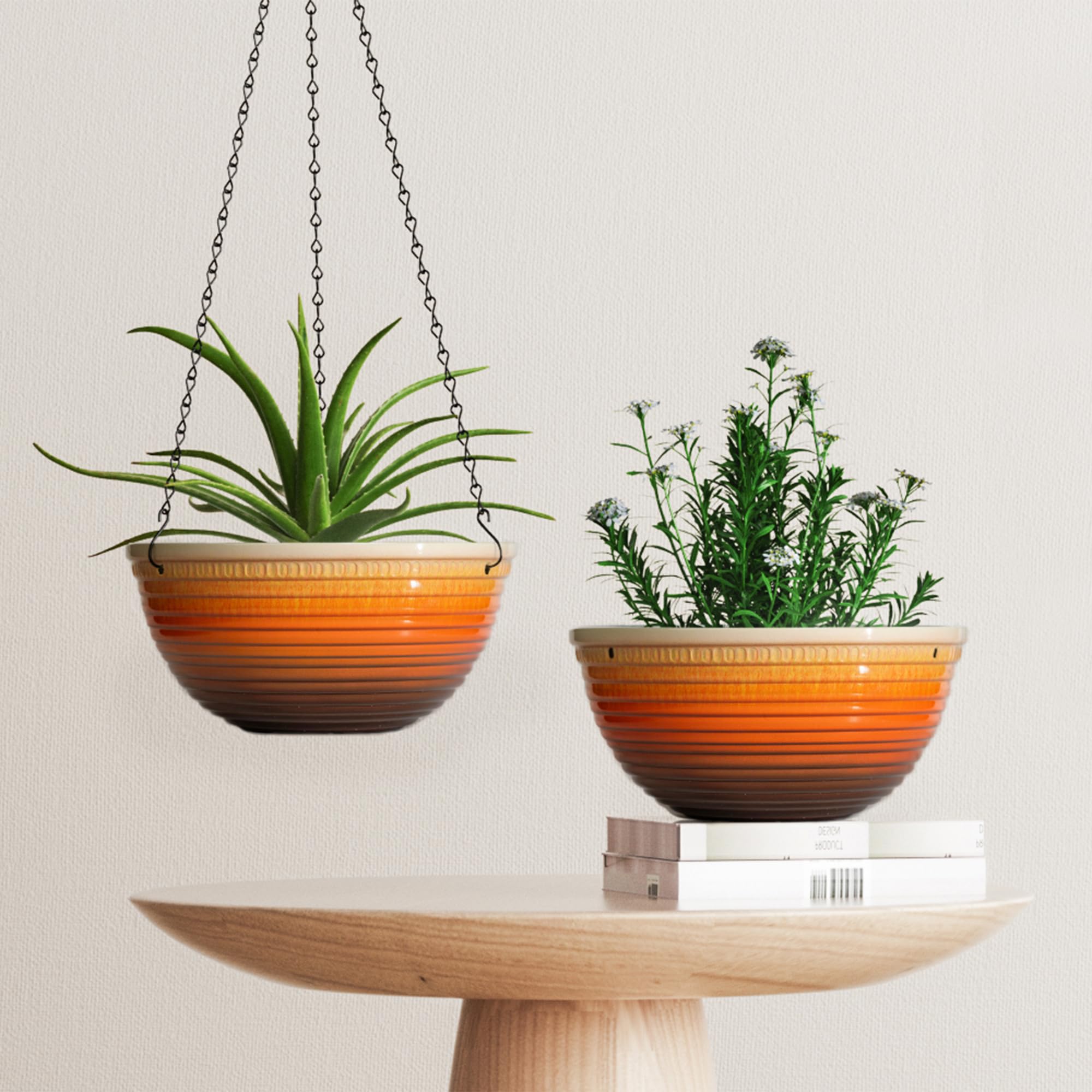 Vanslogreen stylish hanging planter enhances indoor and outdoor living spaces.