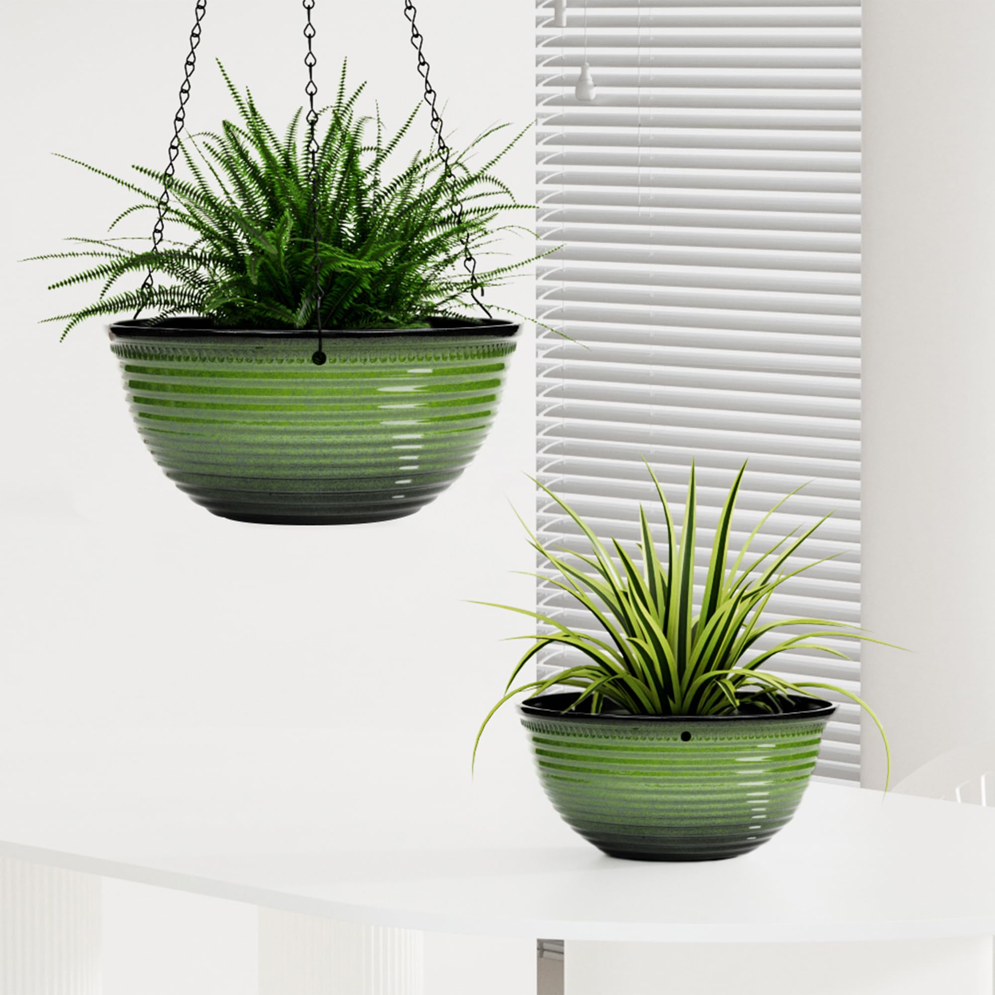 Vanslogreen two-pack set for easy space-saving arrangement.
