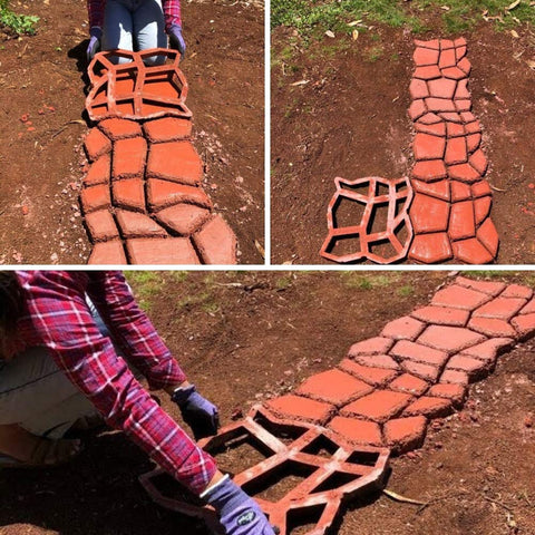 VanSmaGo Walk Maker lawn edge shot emphasizes sturdy blocks ideal for garden borders.