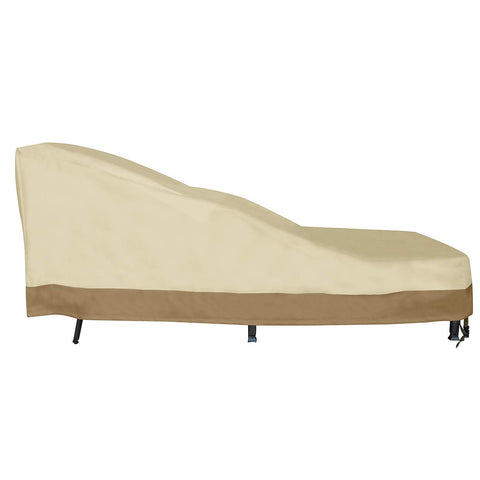 Vanteriam all-weather protection chaise cover keeps furniture safe from rain, snow, and UV