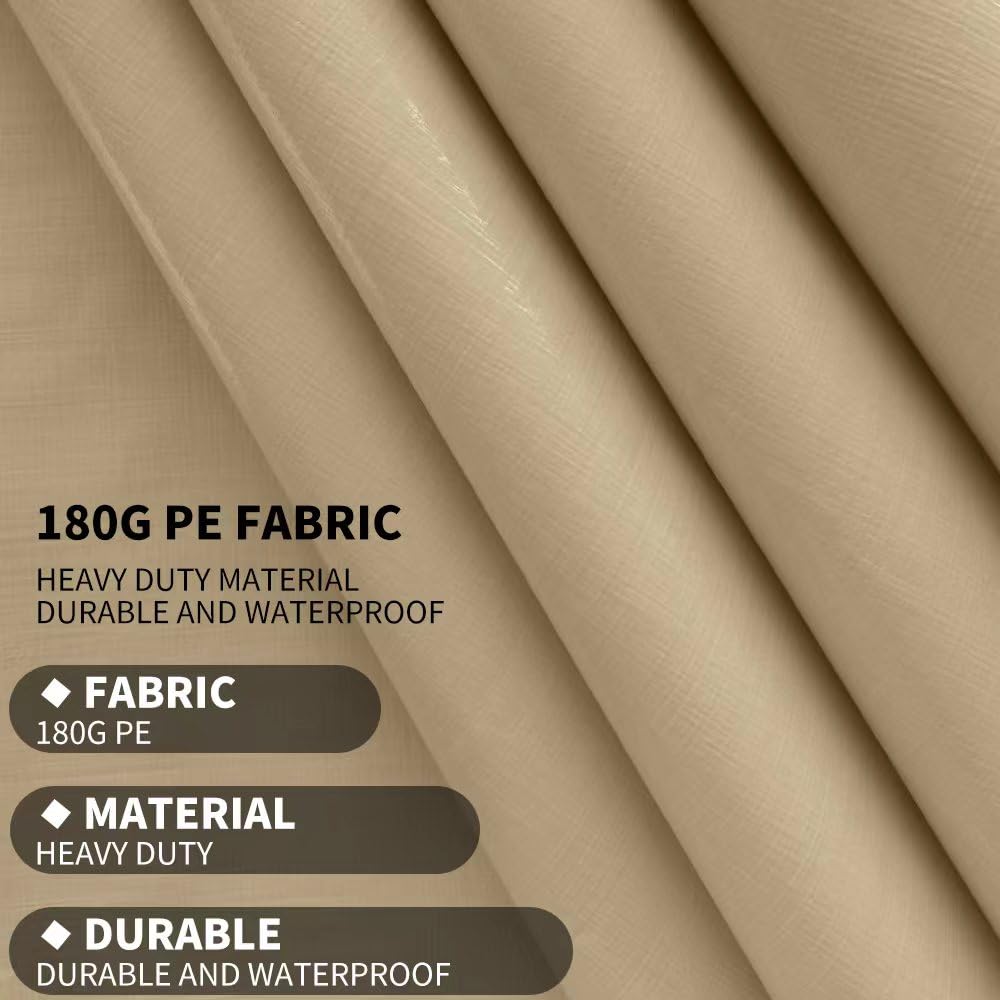 Vanteriam carport top cover beige waterproof weave protects vehicles in rain.