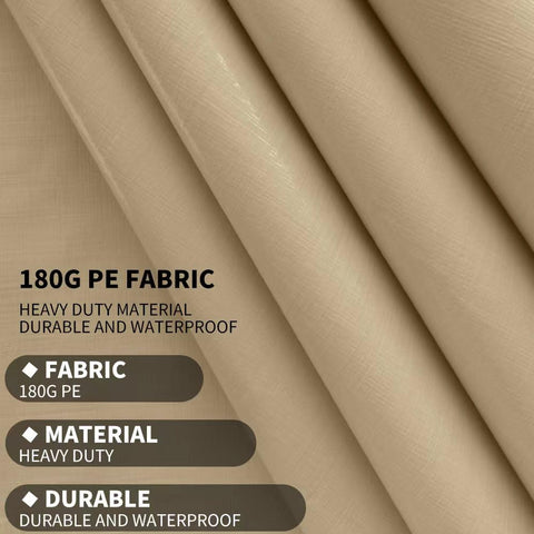 Vanteriam carport top cover beige waterproof weave protects vehicles in rain.