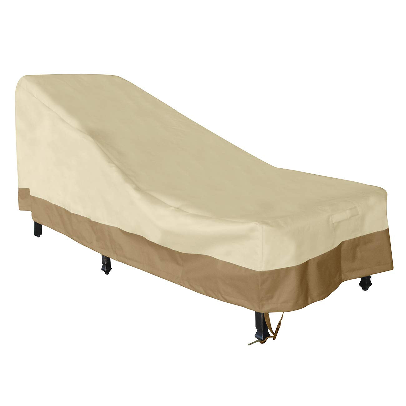 Vanteriam heavy-duty outdoor furniture cover for rectangular loungers shields from wind and debris