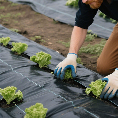 Close-up of Vanver 3.2 oz weave showing sturdy fabric construction for weed control.