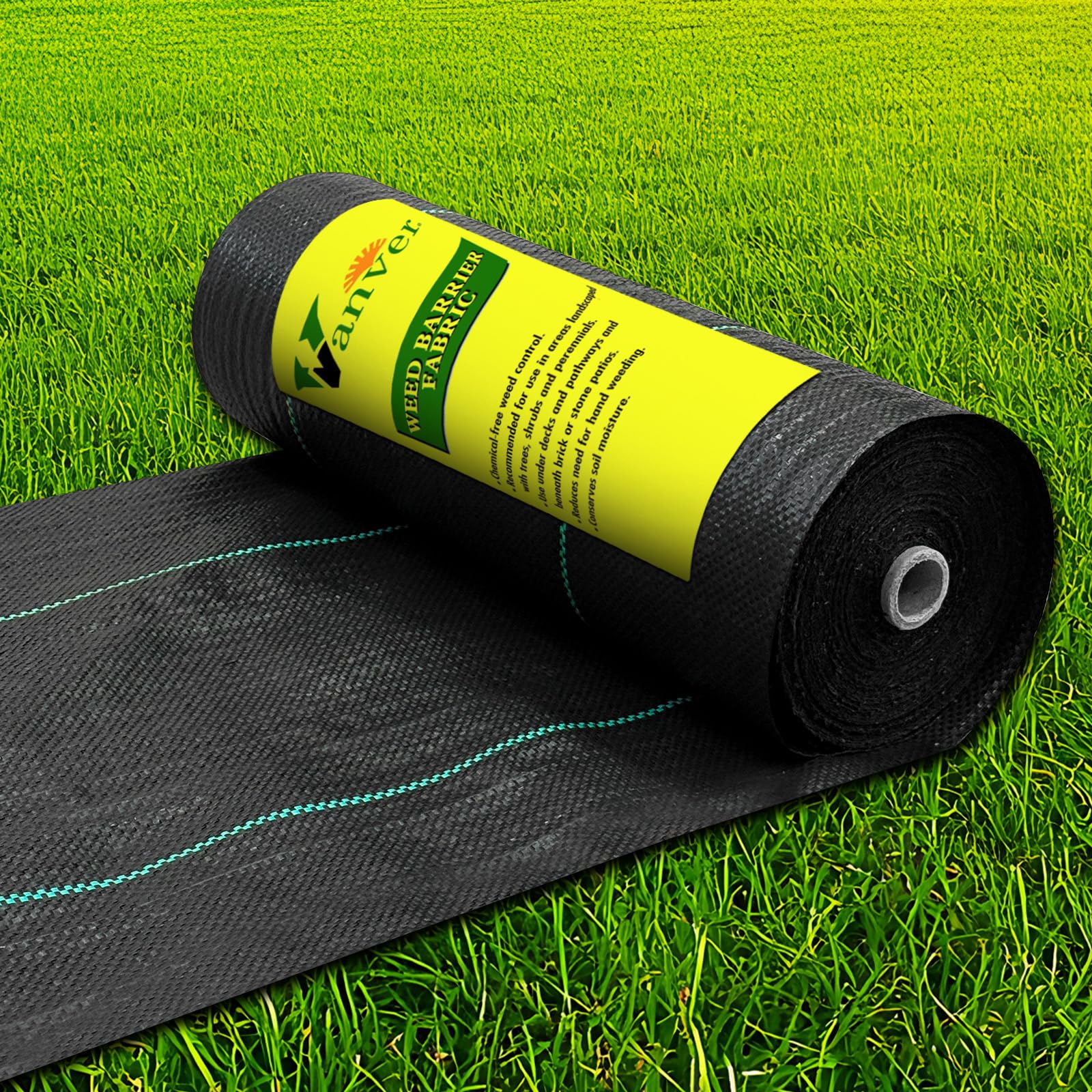 Vanver weed barrier roll compact-folded for easy transport and storage.