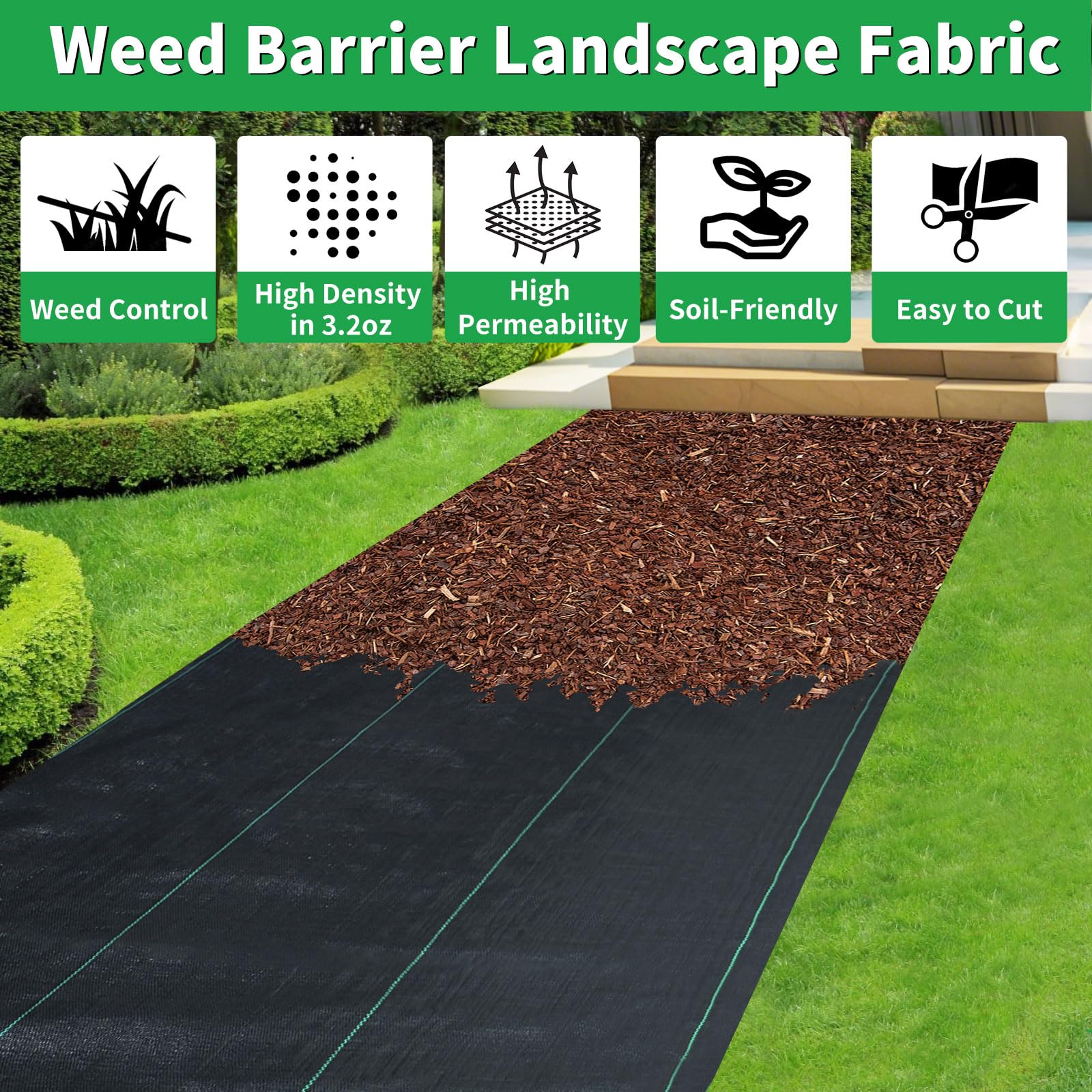 Vanver weed barrier under gravel installed for clean pathways.
