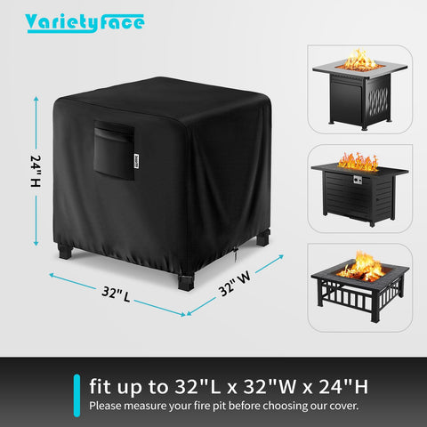 VARIETYFACE fire pit cover with drawstring tightens for a snug fit.