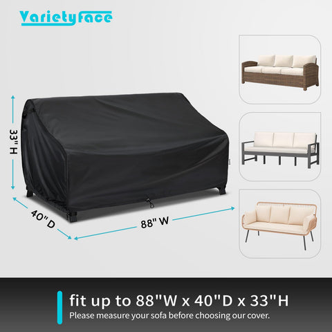 VARIETYFACE heavy-duty-3-seater-cover shields a bench from wind and rain