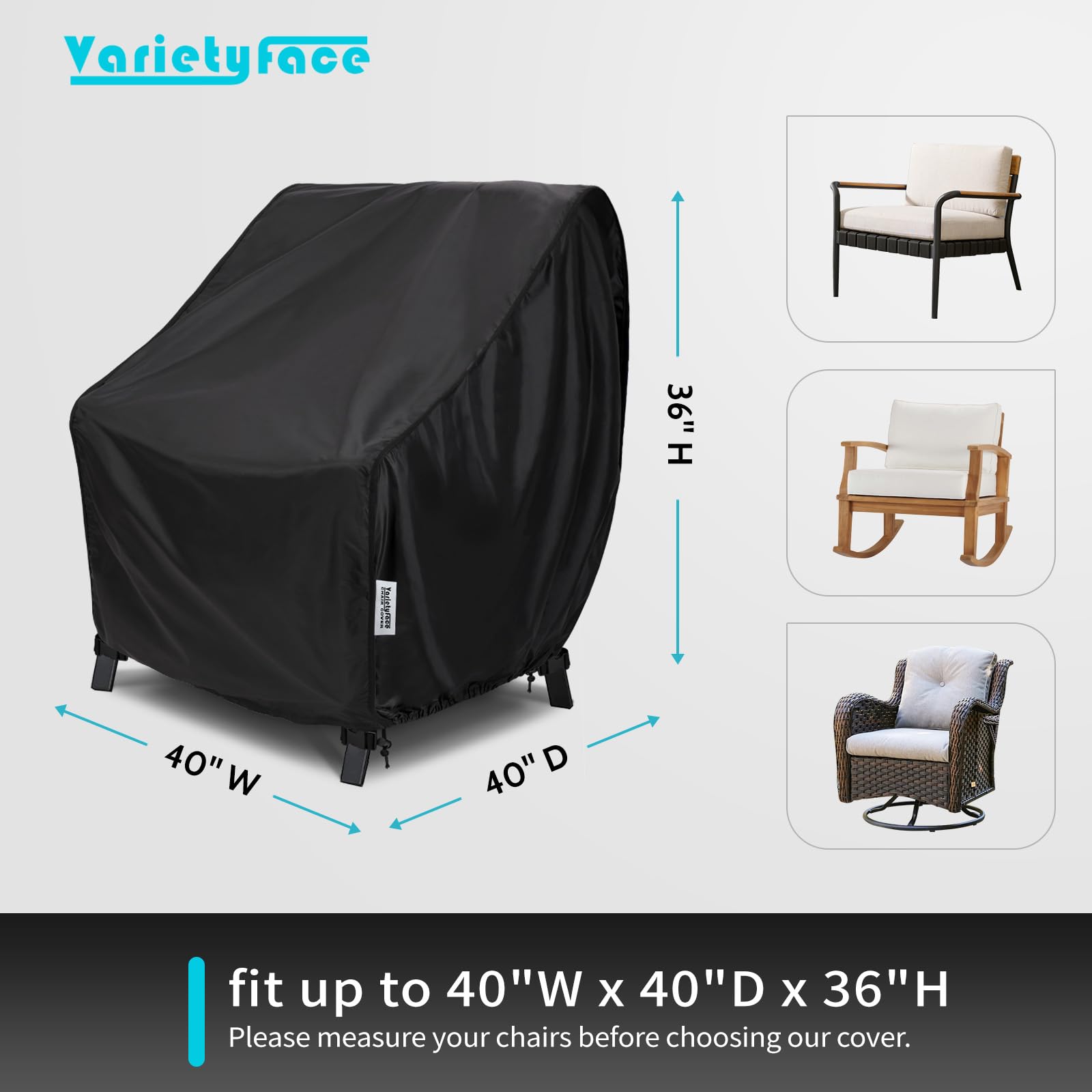VARIETYFACE waterproof windproof cover shielding chairs from rain and wind
