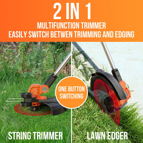 VARSK smart auto-feed trimmer shown in use for uninterrupted cuts
