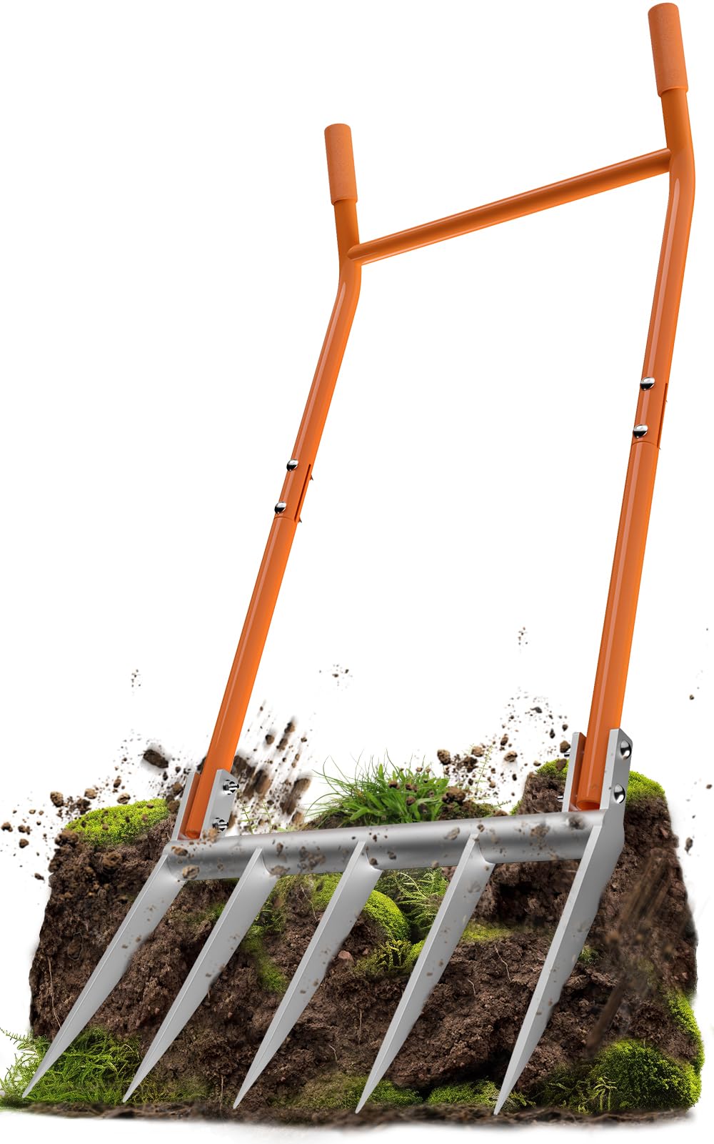 VASALAID broadfork 5 tine front view for durable soil aeration in tough beds
