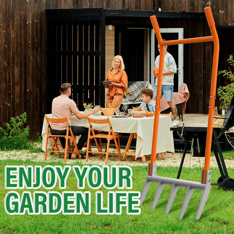 VASALAID broadfork removable center pole aids compact storage