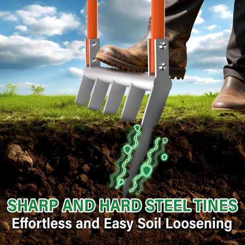 VASALAID broadfork soft non slip handles reduce hand fatigue during long sessions