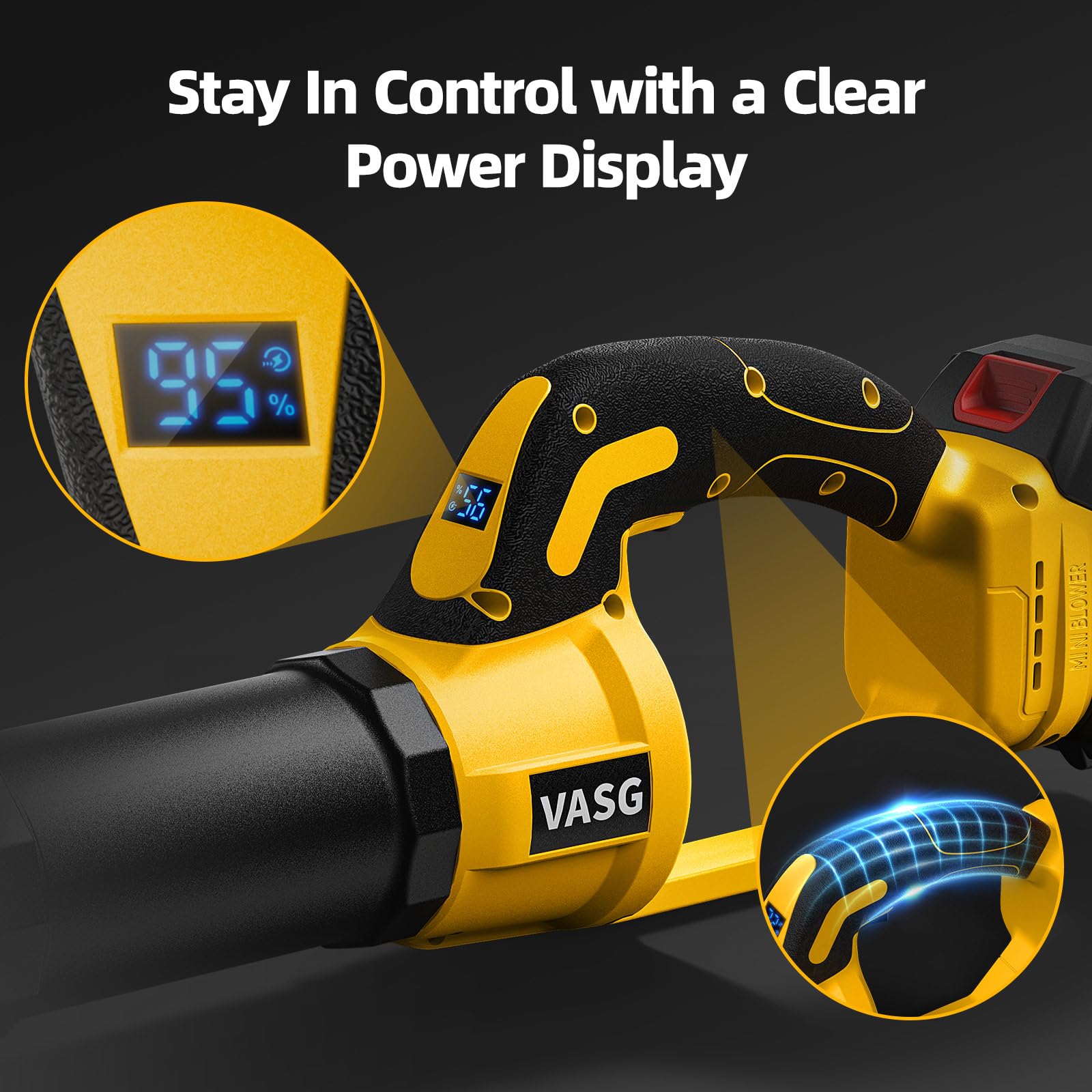 VASG Leaf Blower Detachable tube simplifies storage and transport.