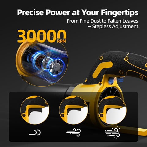 VASG Leaf Blower with speed-control display for precise air flow.