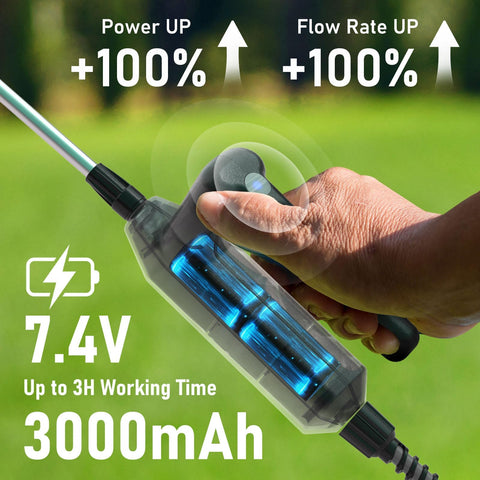 VASG retractable wand assists reaching tall plants and hard-to-reach areas.
