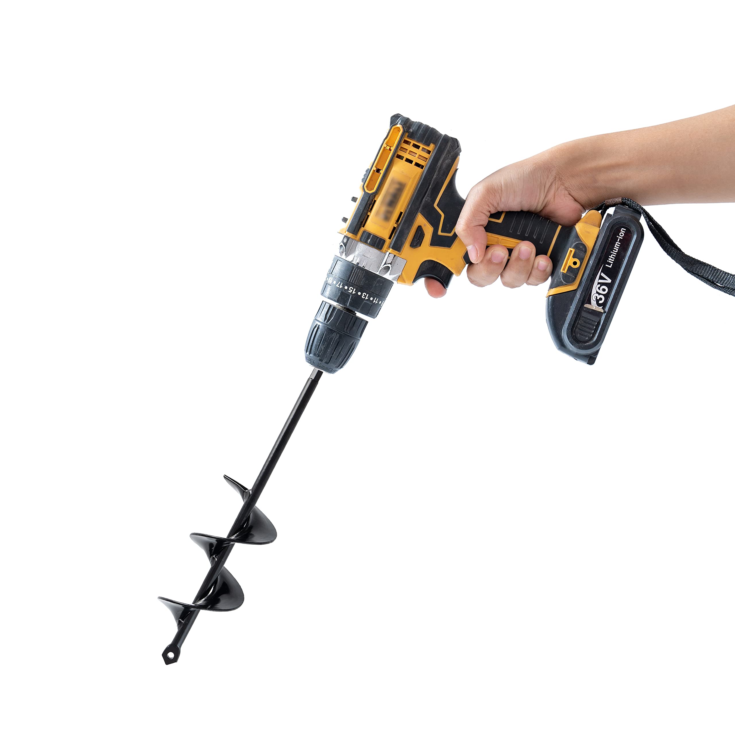 VASGOR auger set preparing a posthole in soil 1-6x12