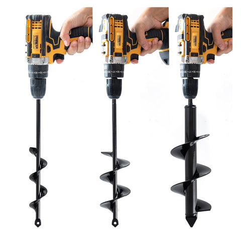 VASGOR bulb planting auger 1-6x12 in use for quick bulb holes