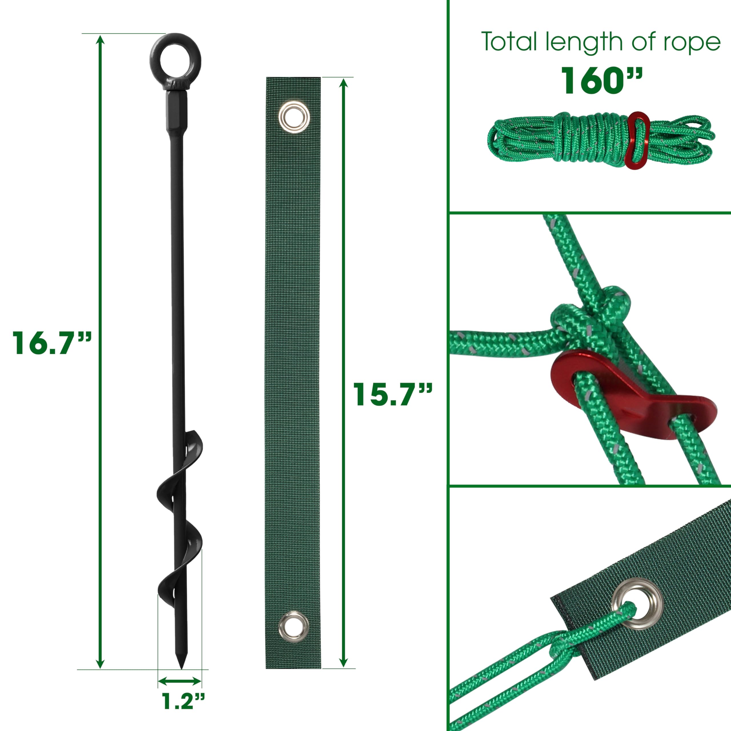 VASGOR stake straps closeup shows secure binding for sturdy tree support.