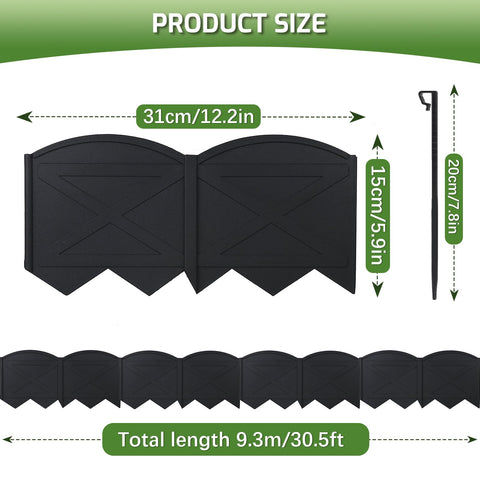 Vashly No-Dig edging piece, 12.2in length, precise borders.