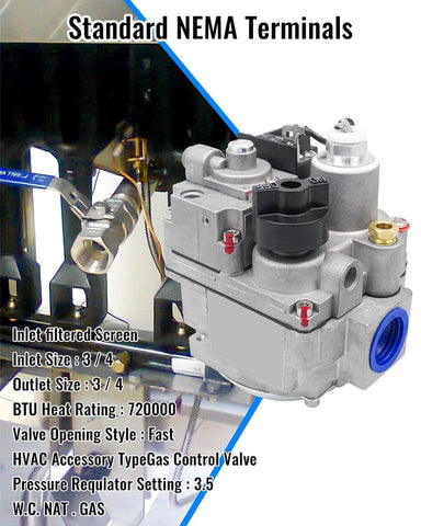 Vaticas 700-506 gas valve assembly shows integrated manual valve and regulator components.