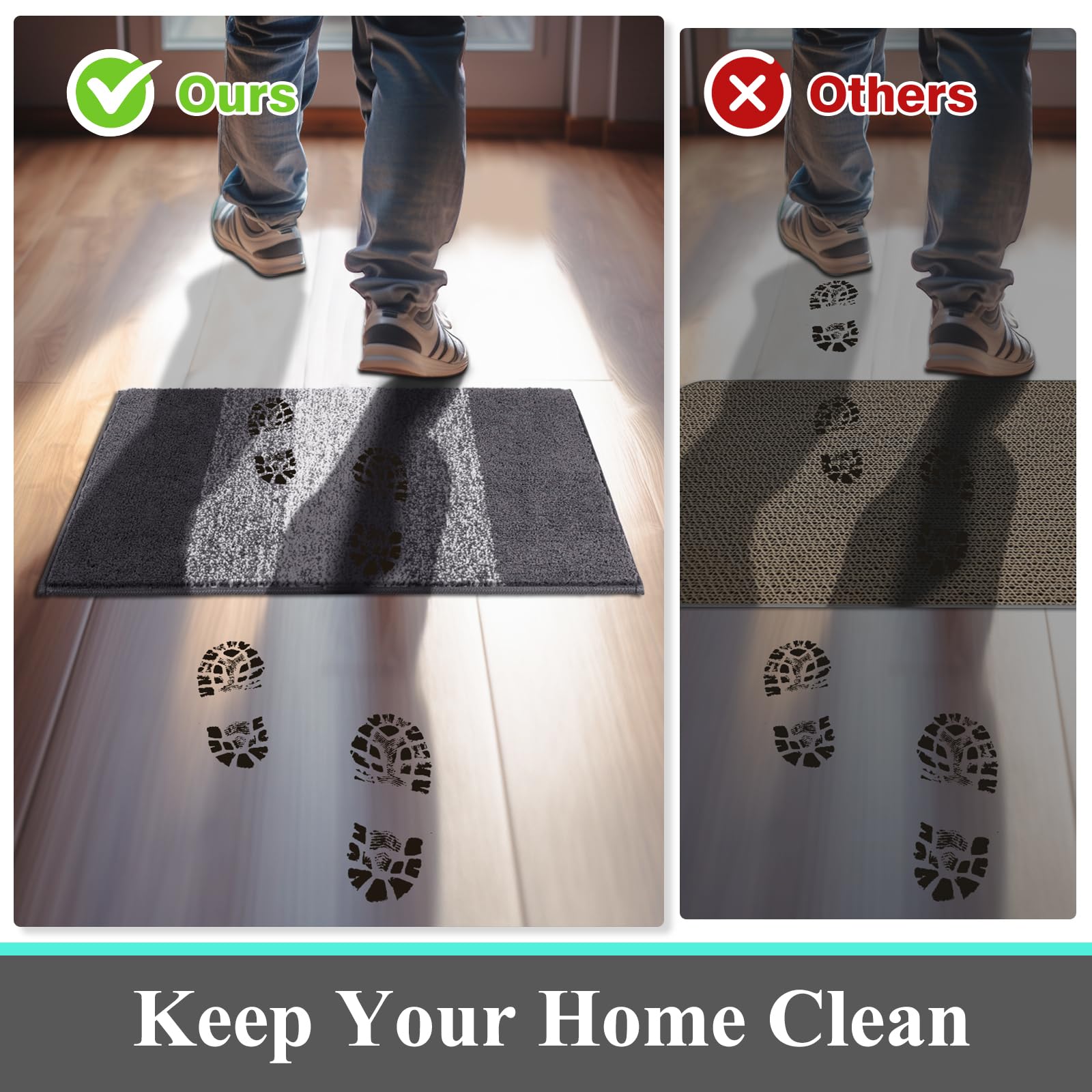 Vaukki pet mat helps keep muddy paws inside