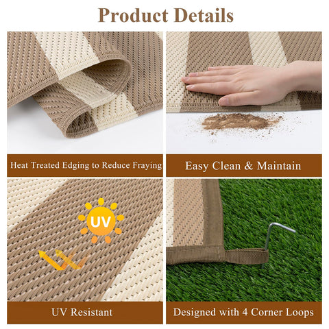 Vaukki plastic straw camping mat, lightweight and easy to pack for trips.