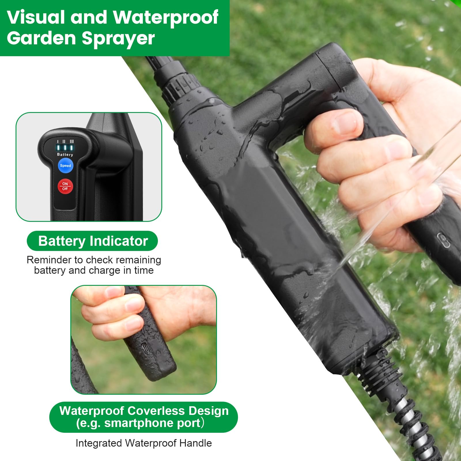 VAXMAY 4 mist nozzles for precise lawn care applications.