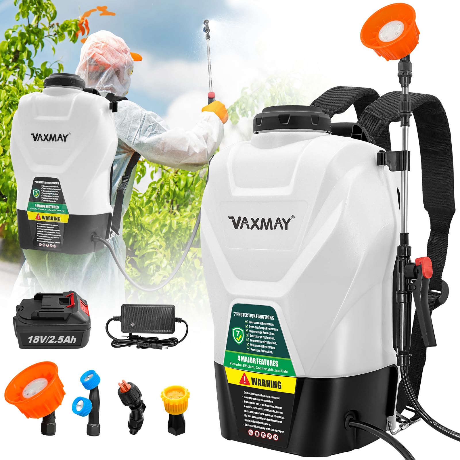 VAXMAY backpack sprayer 4-gallon for steady, even garden coverage.