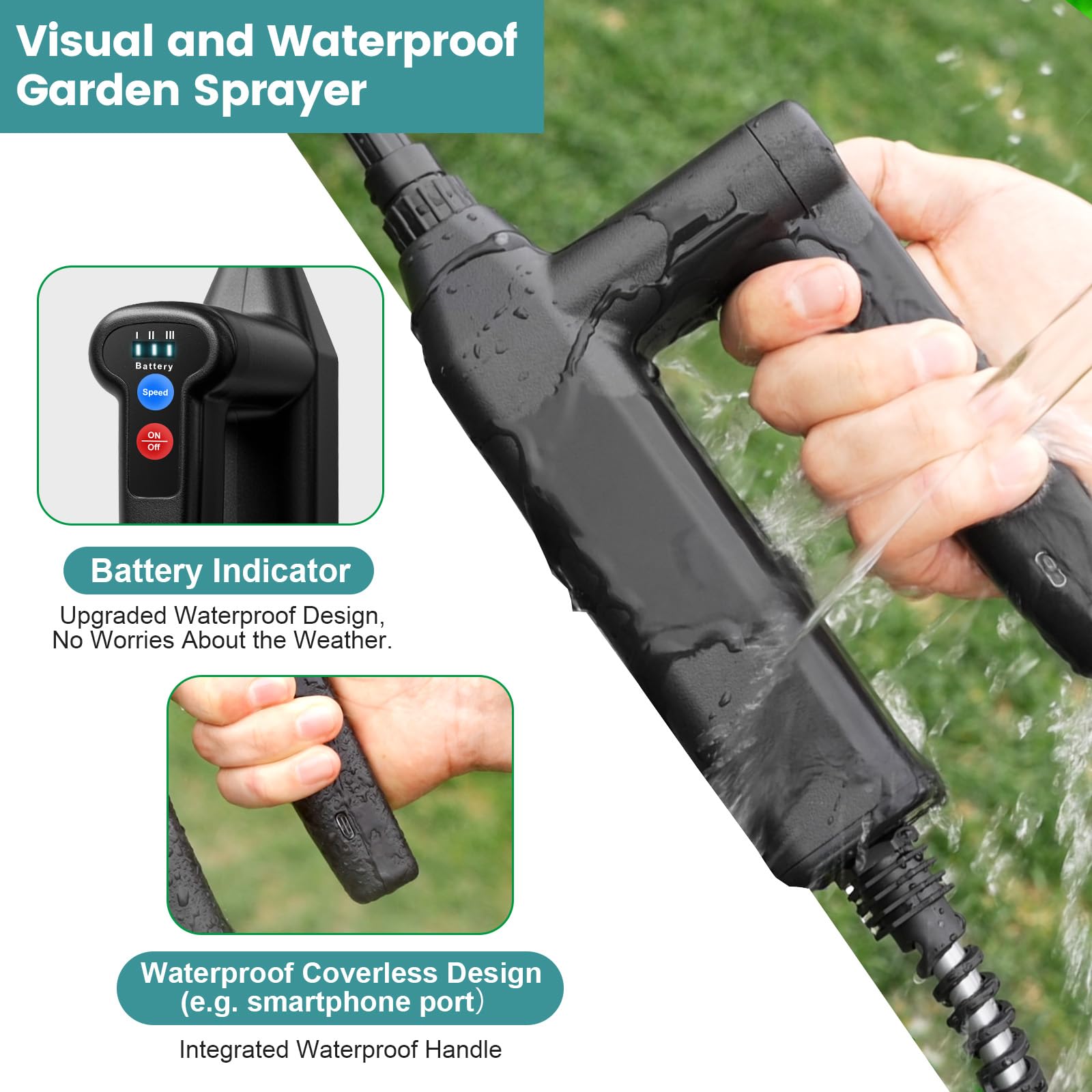 VAXMAY sprayer demonstrates adjustable shoulder strap for comfortable extended use.