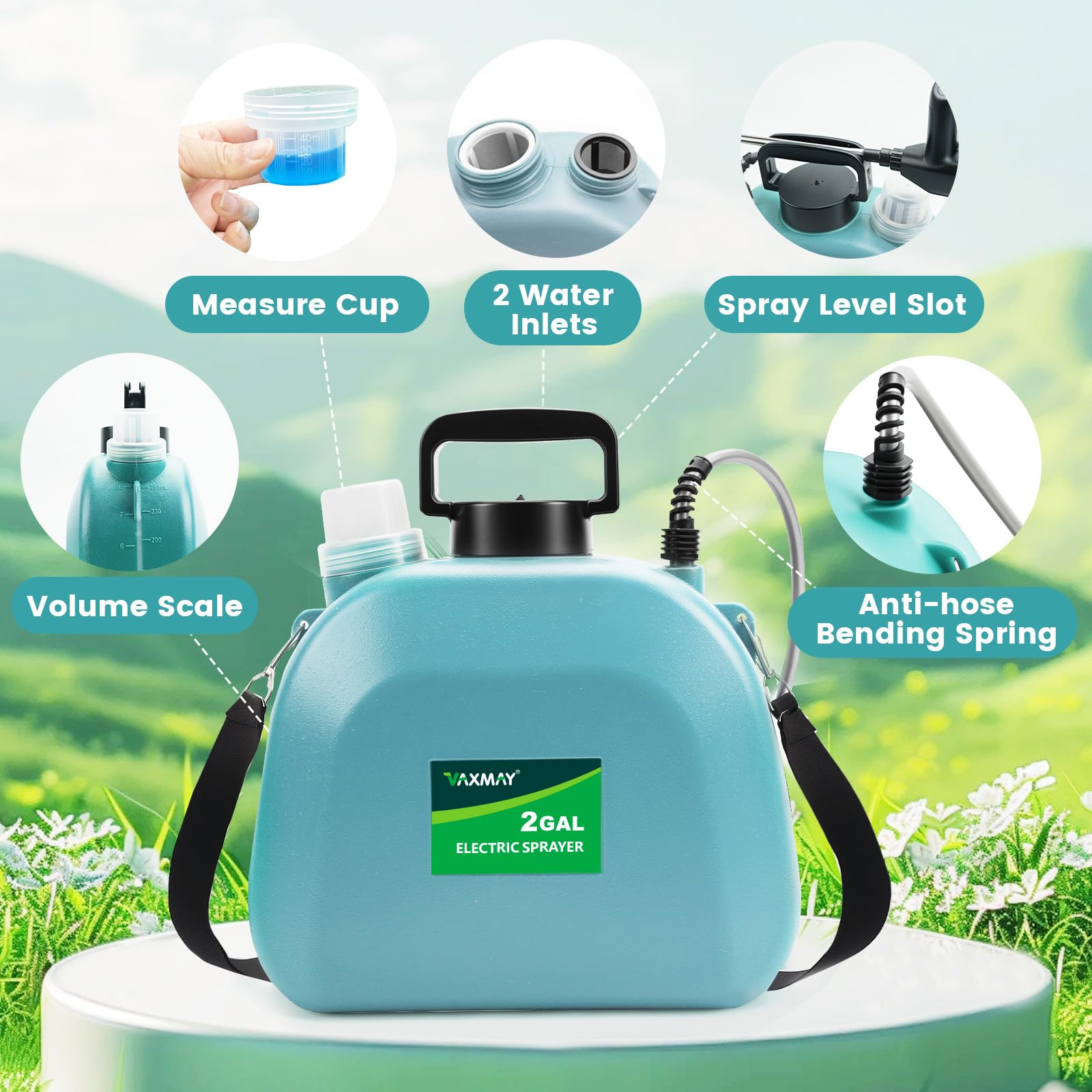 VAXMAY durable HDPE-ABS body with ergonomic grip for extended use.