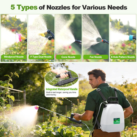VAXMAY five mist nozzles for customizable spray patterns.