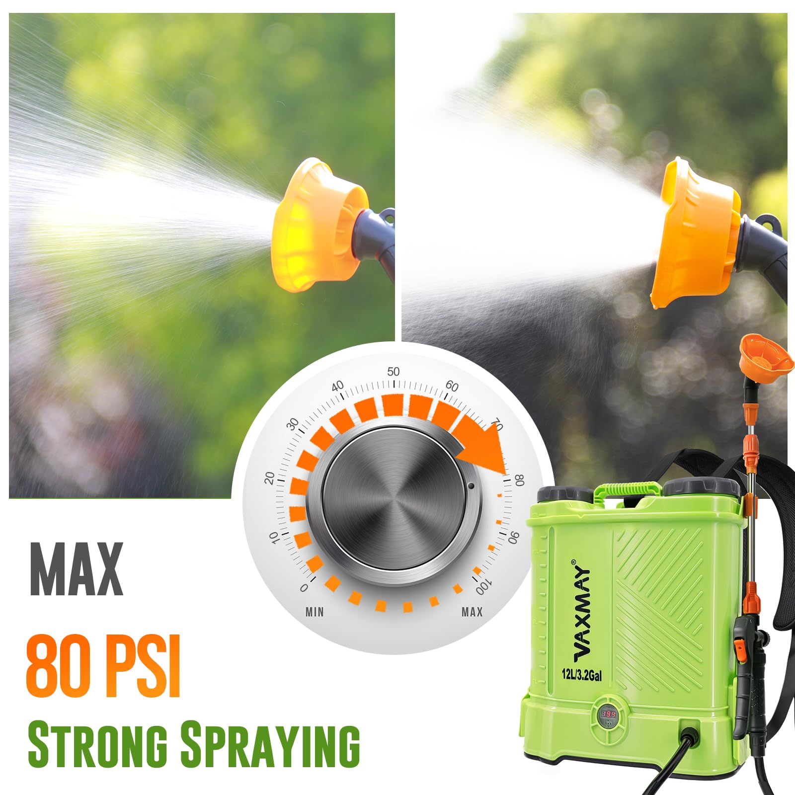 VAXMAY five-nozzle set enables versatile spraying options.