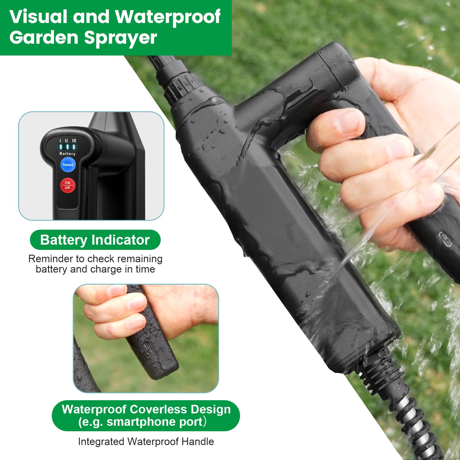 VAXMAY sprayer with 3 nozzle options for versatile coverage.