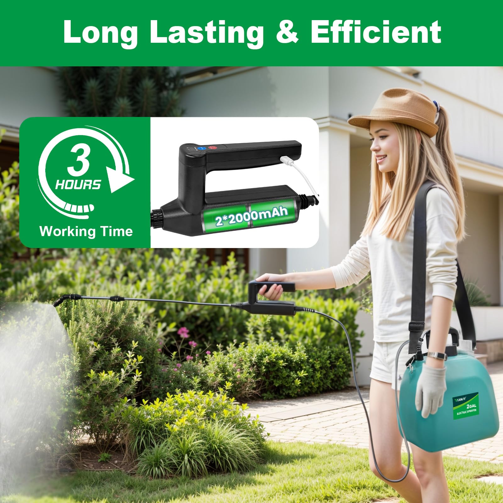 VAXMAY self priming pump enables quick, reliable spraying.