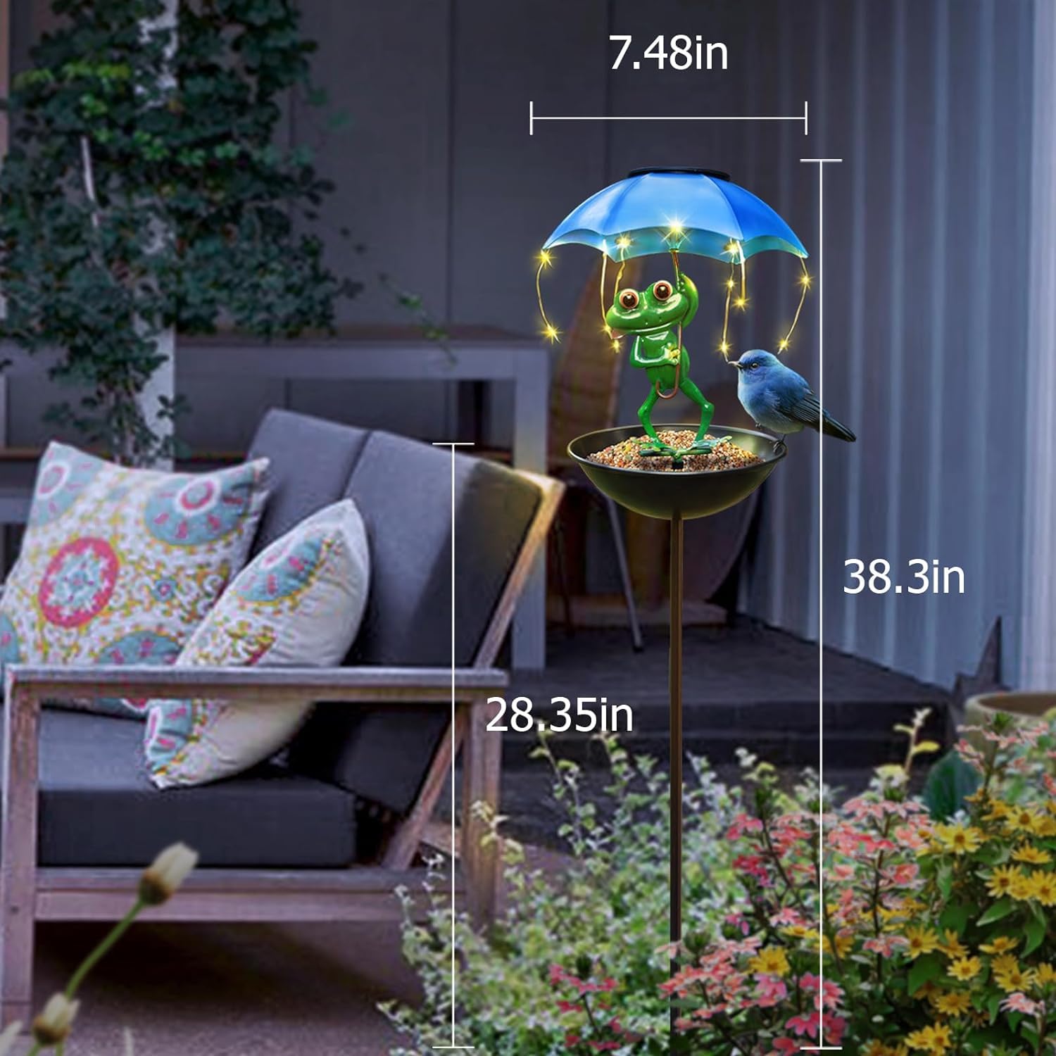Vbioa night-time frog lights provide decorative ambience along your walkway.