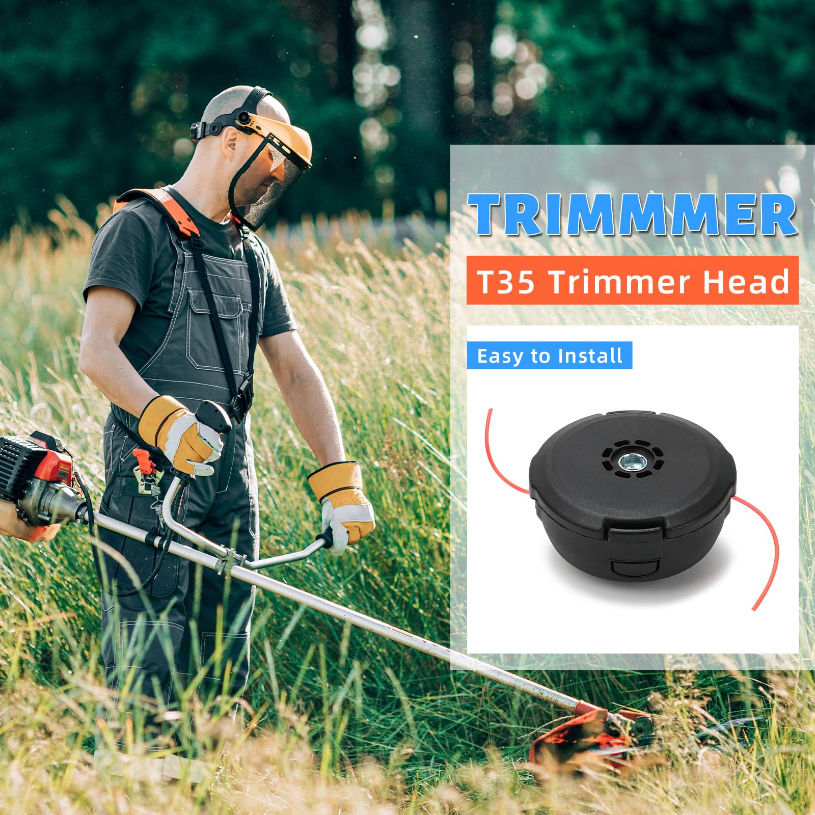 VBSYBO T35 head attached on straight shaft trimmer for versatile use