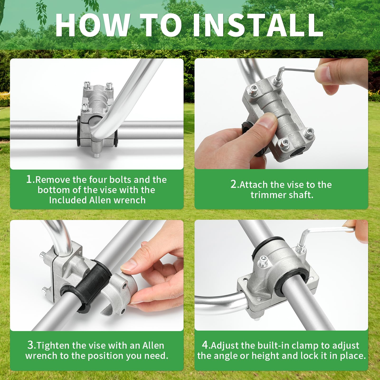 VBSYBO back-saver handle on Homelite provides steady trimming and comfortable grip.