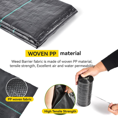VBWSL 3.2oz fabric blocks weeds in vegetable gardens while conserving moisture.