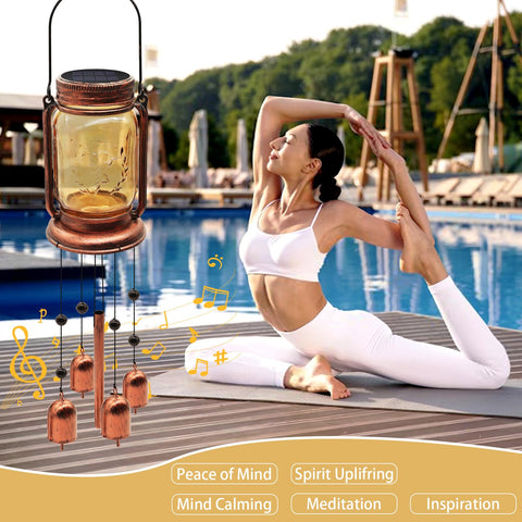 Vcdsoy wireless solar light wind chime no wiring needed for easy setup