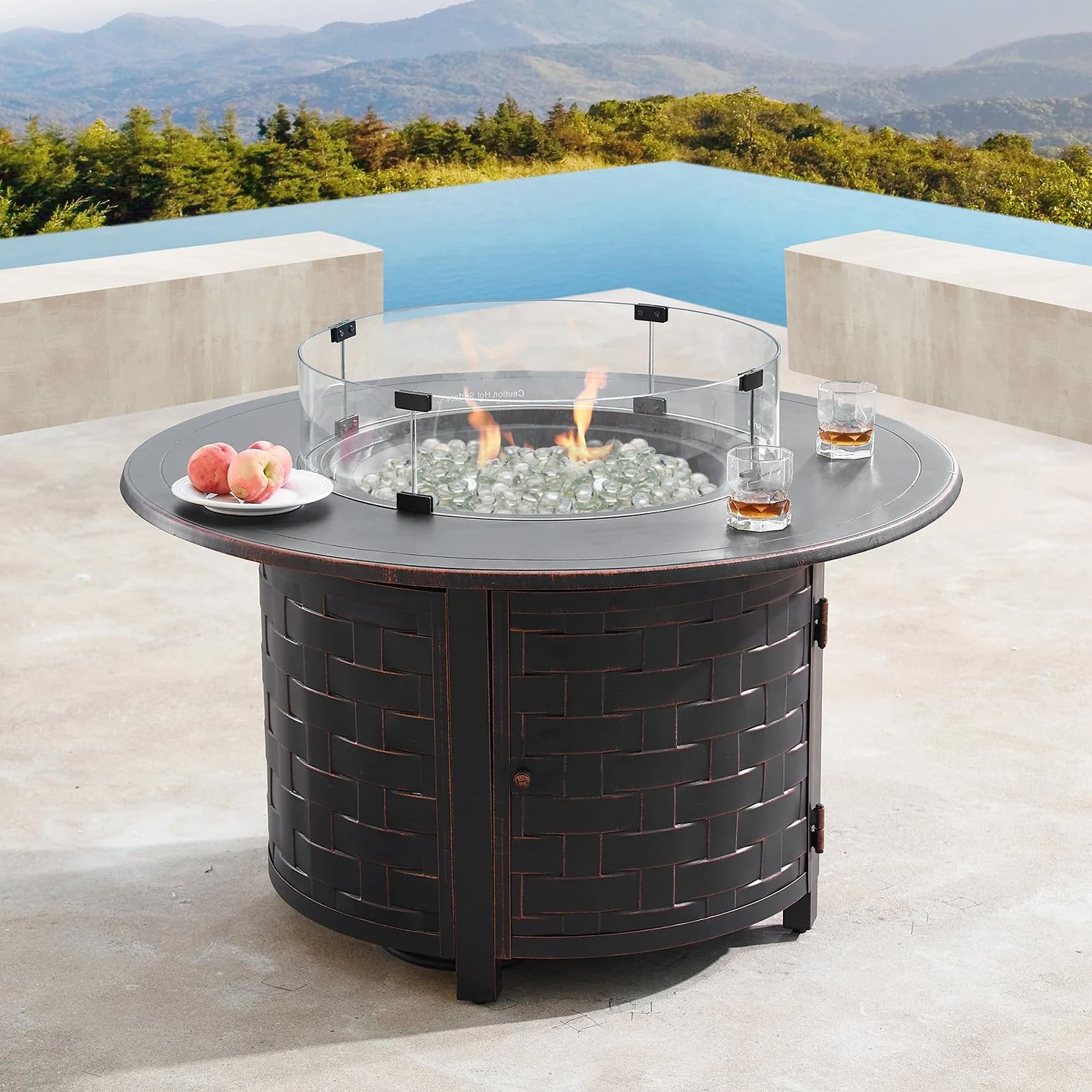 VCHIN fire bowl glass 3/4 inch crystal luster for ambiance