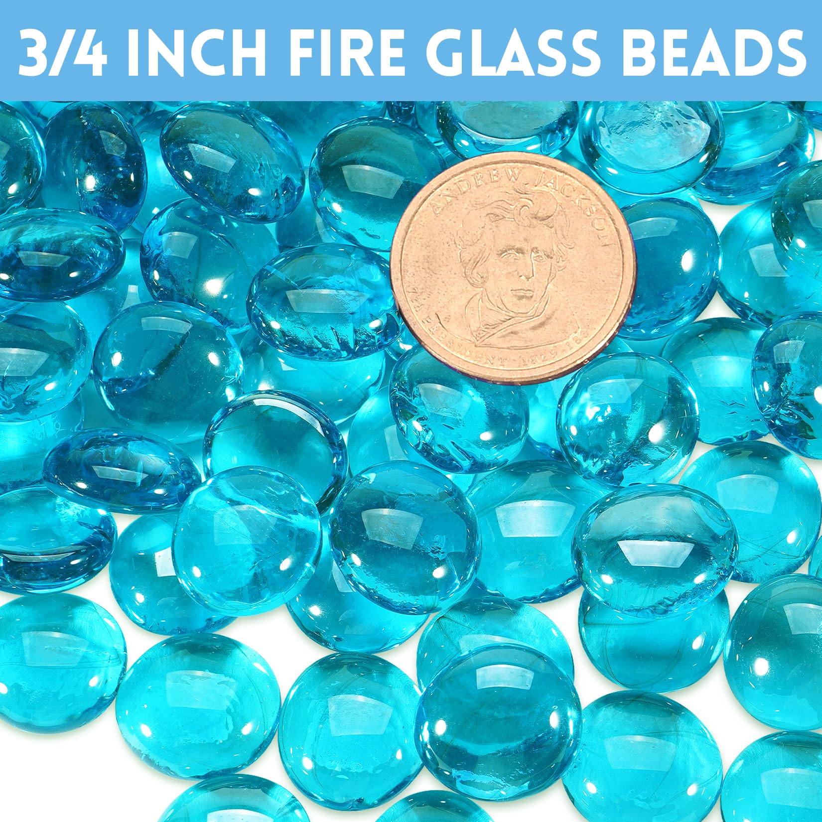 Vchin Caribbean Blue fire glass under burner setup for flame bed