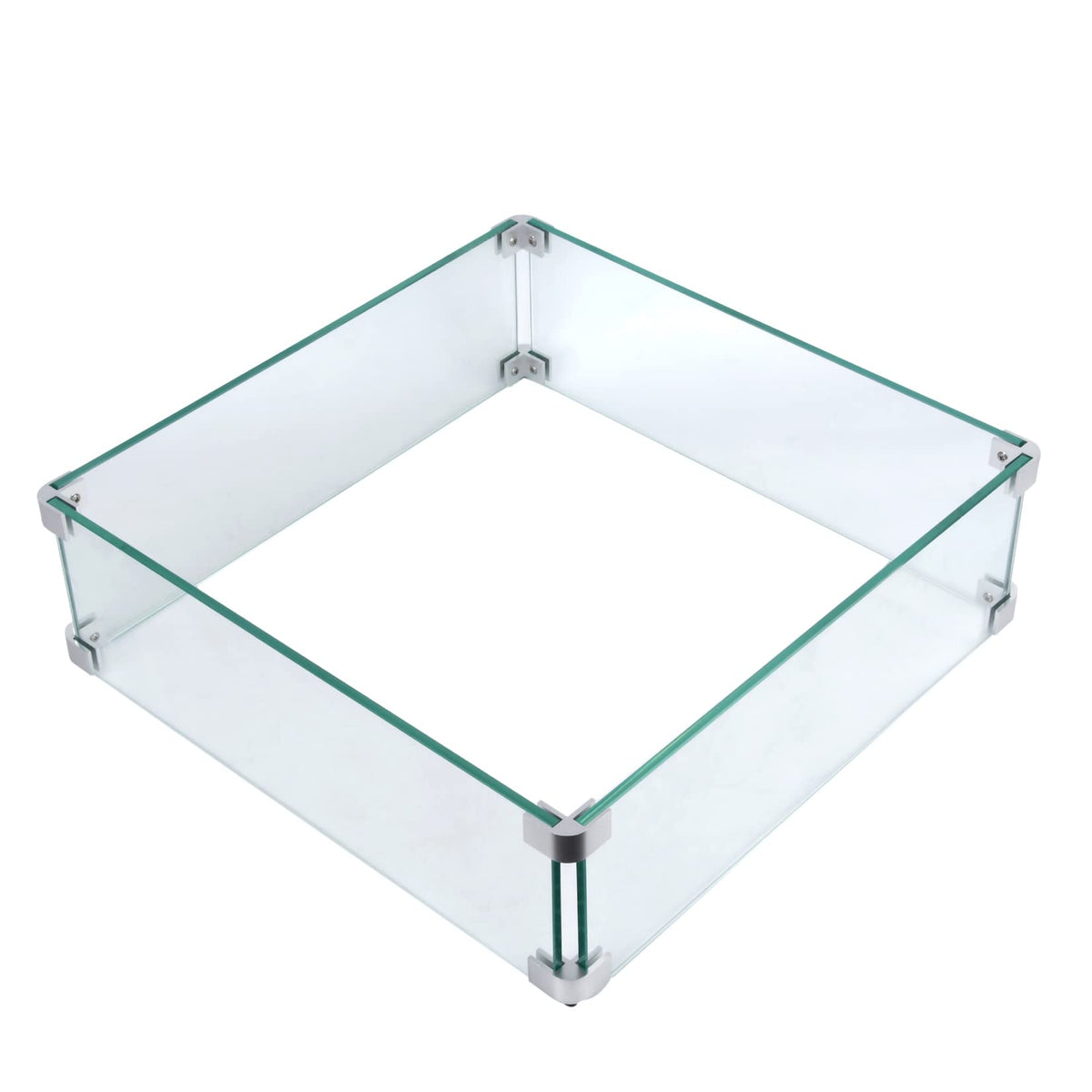 Vchin Fire Pit Wind Guard glass plates protect flames with tempered clarity.