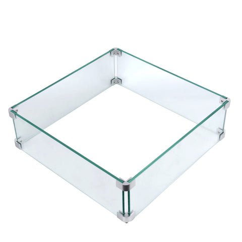 Vchin Fire Pit Wind Guard glass plates protect flames with tempered clarity.