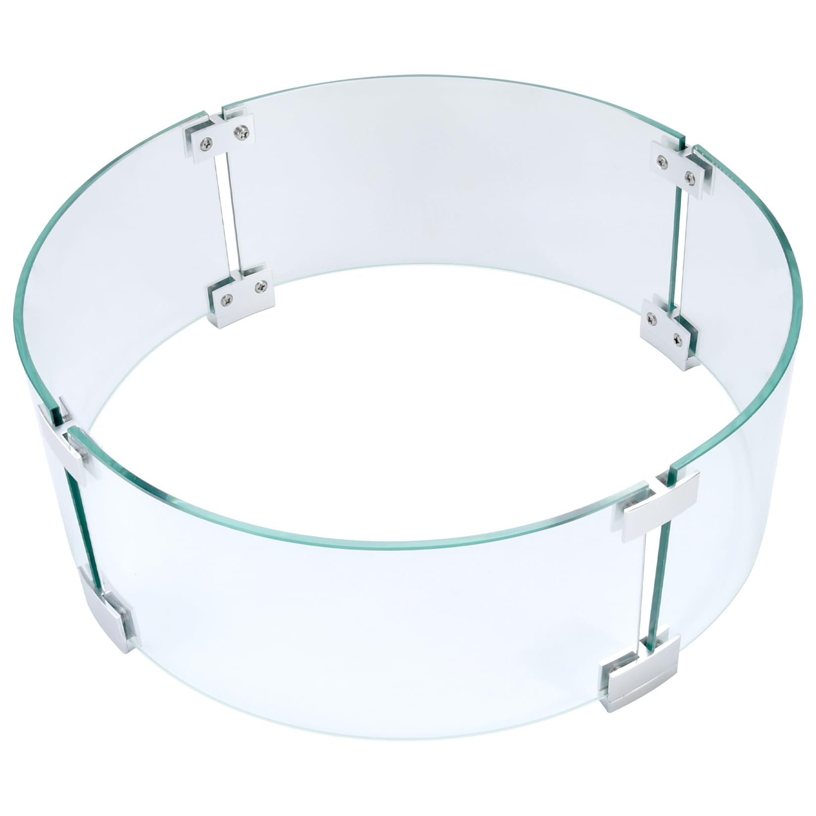 Vchin Fire Pit Wind Guard on a round table, stabilizing flames in windy evenings.