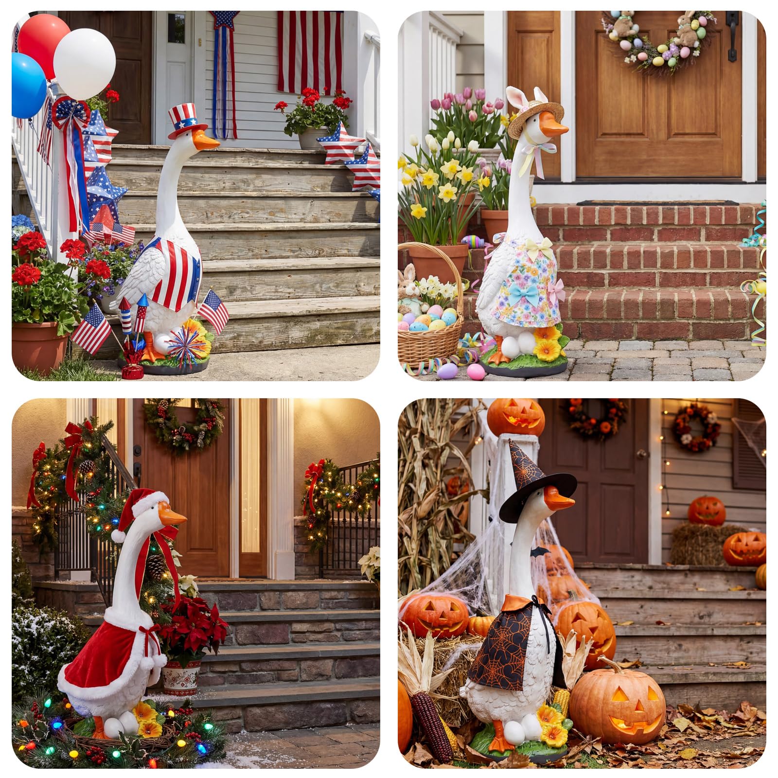 vchin goose statue ideal for classrooms or shop windows.