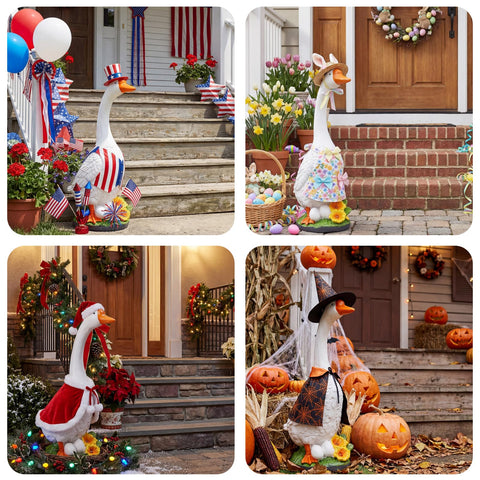 vchin goose statue ideal for classrooms or shop windows.